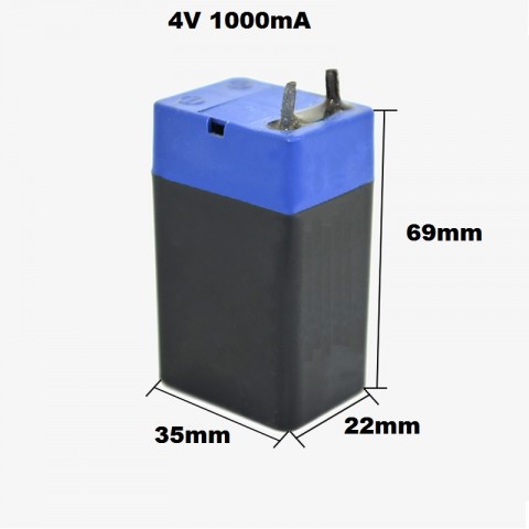Аккумулятор для фонаря 4V 1AH   (35х22х69mm)