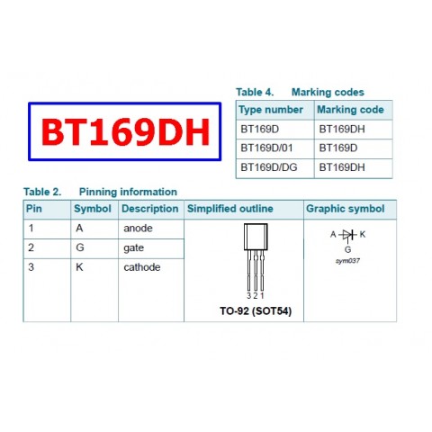 Симистор BT169D-400